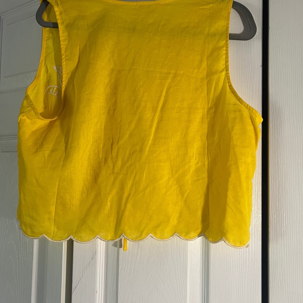 Christian Siriano Yellow Sleeveless Crop Tank Top - Picture 7 of 12